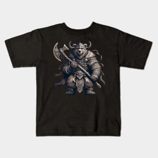 Norse Mythology Viking Warrior Bear Berserker Kids T-Shirt